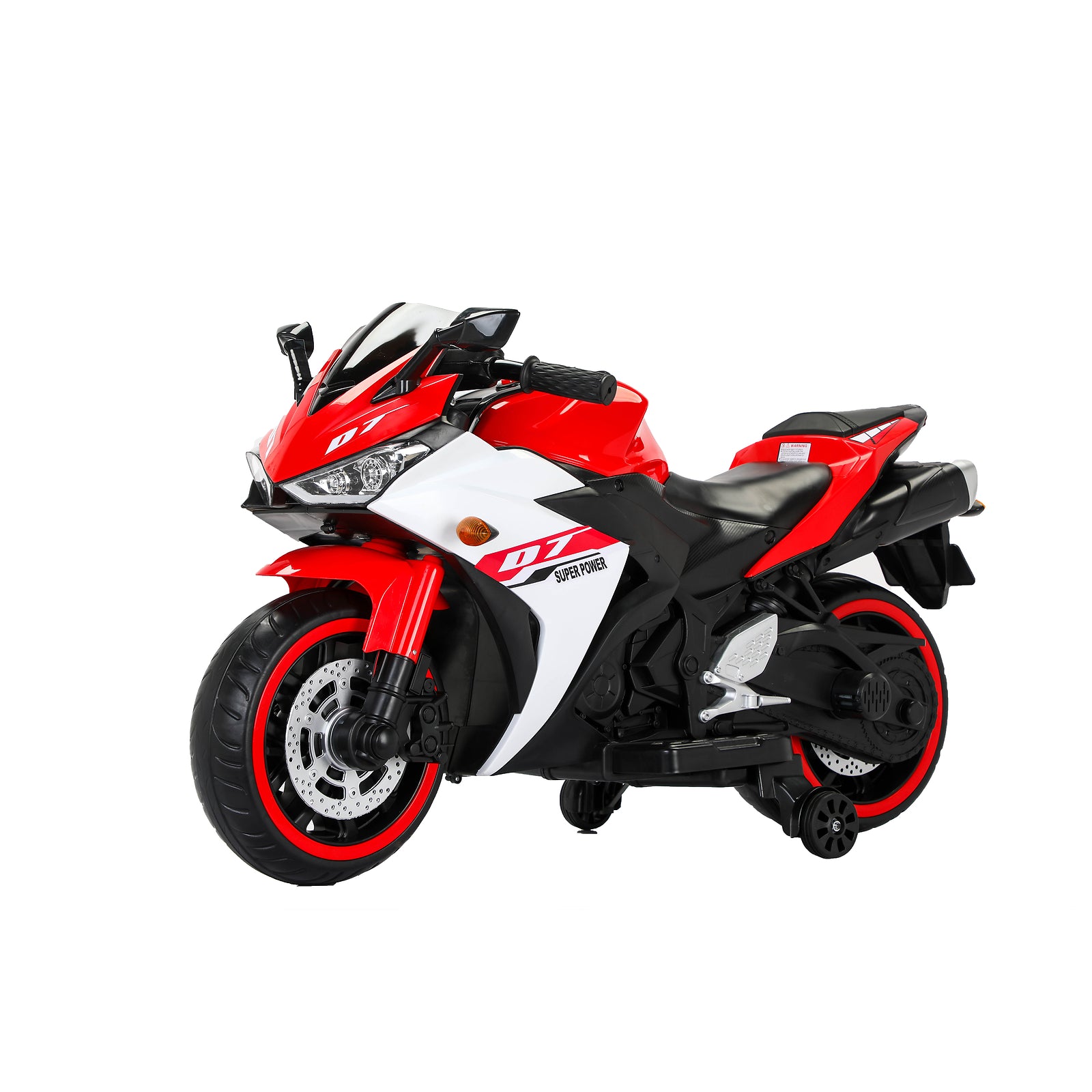 12V Electric Kids Ride-On Motorcycle with Training Wheels and Manual Throttle Trend Times 0
