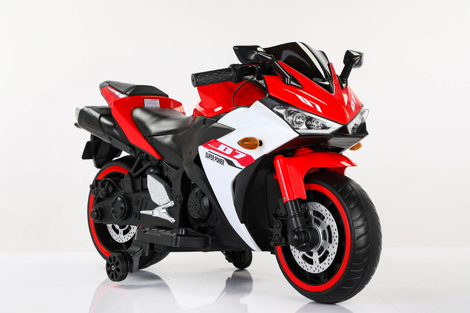 12V Electric Kids Ride-On Motorcycle with Training Wheels and Manual Throttle Trend Times 1