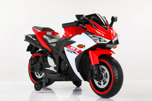 12V Electric Kids Ride-On Motorcycle with Training Wheels and Manual Throttle Trend Times 1