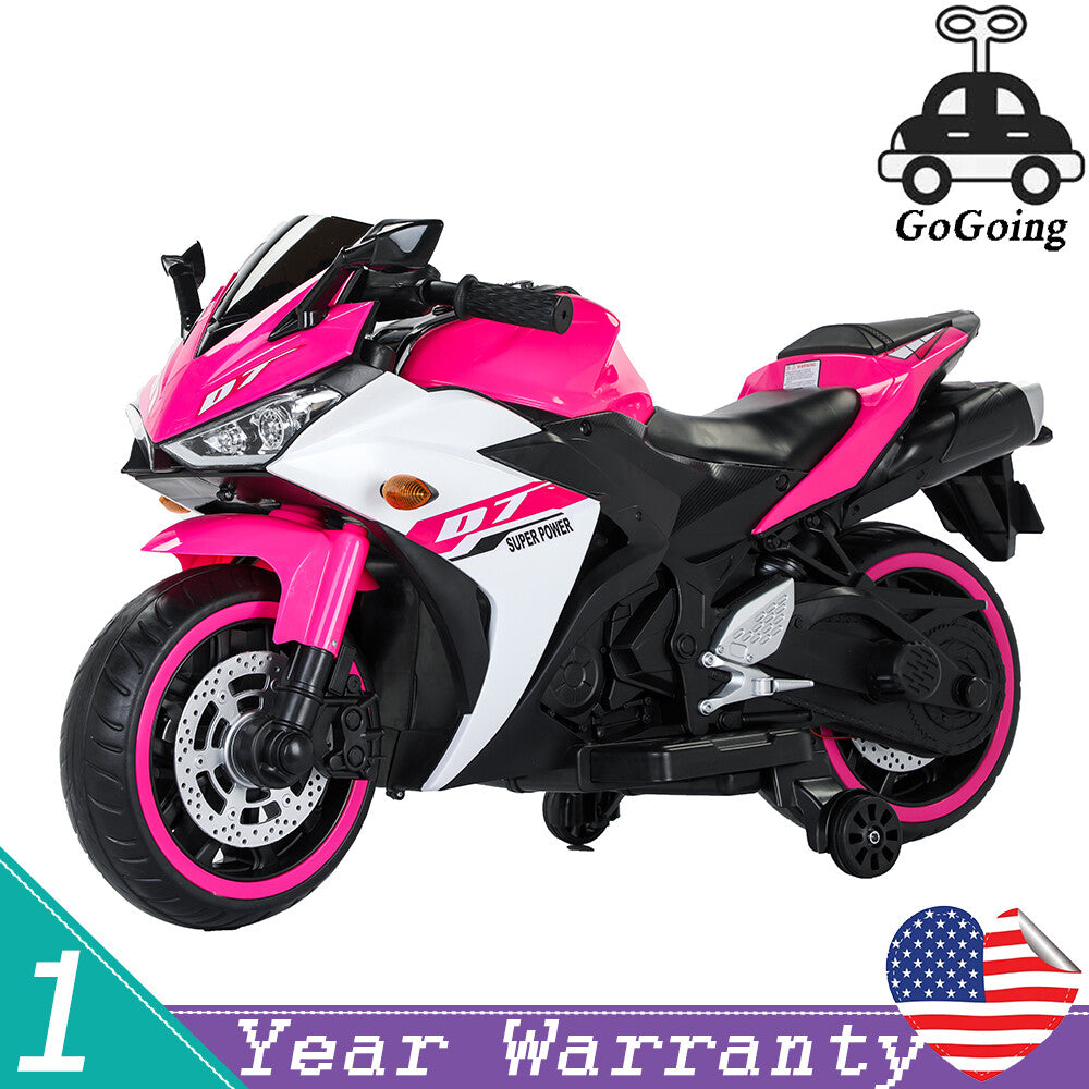 12V Rechargeable Electric Ride-On Motorcycle Toy Bike 1.8-3.2 MPH for Ages 3-6 Trend Times 0