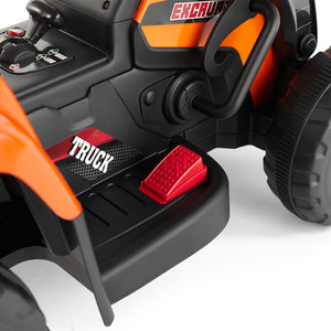 12V Orange Electric Ride-On Excavator Truck with 3 Speeds, Music, Lights, and Remote Control Trend Times 17