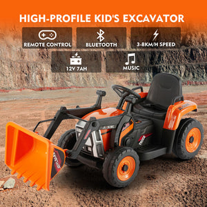 12V Orange Electric Ride-On Excavator Truck with 3 Speeds, Music, Lights, and Remote Control Trend Times 8