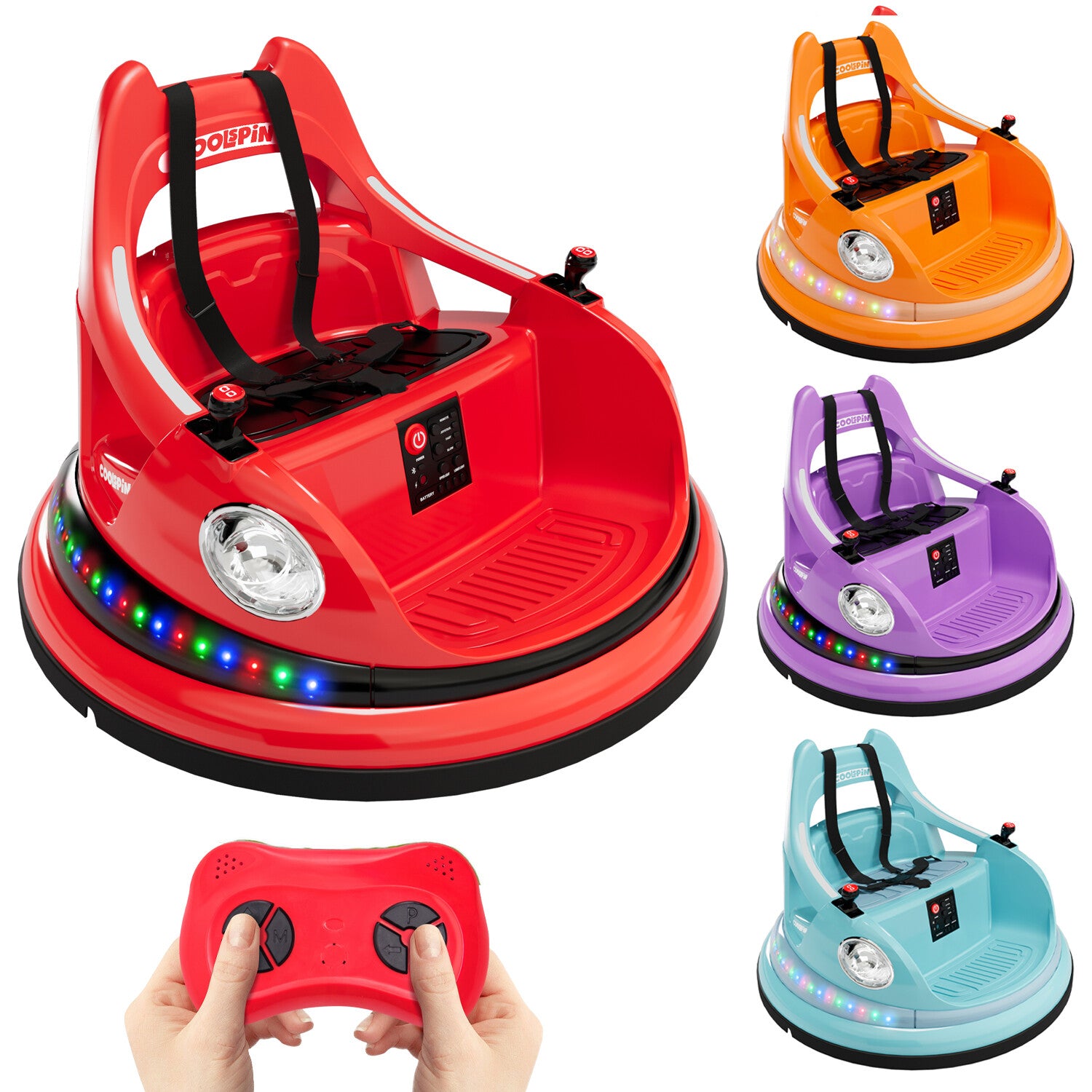 12V Electric Ride-On Bumper Car for Kids and Toddlers with Parent Remote Control and 360-Degree Spin Trend Times 1