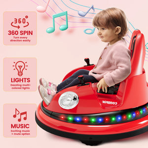 12V Electric Ride-On Bumper Car for Kids and Toddlers with Parent Remote Control and 360-Degree Spin Trend Times 2