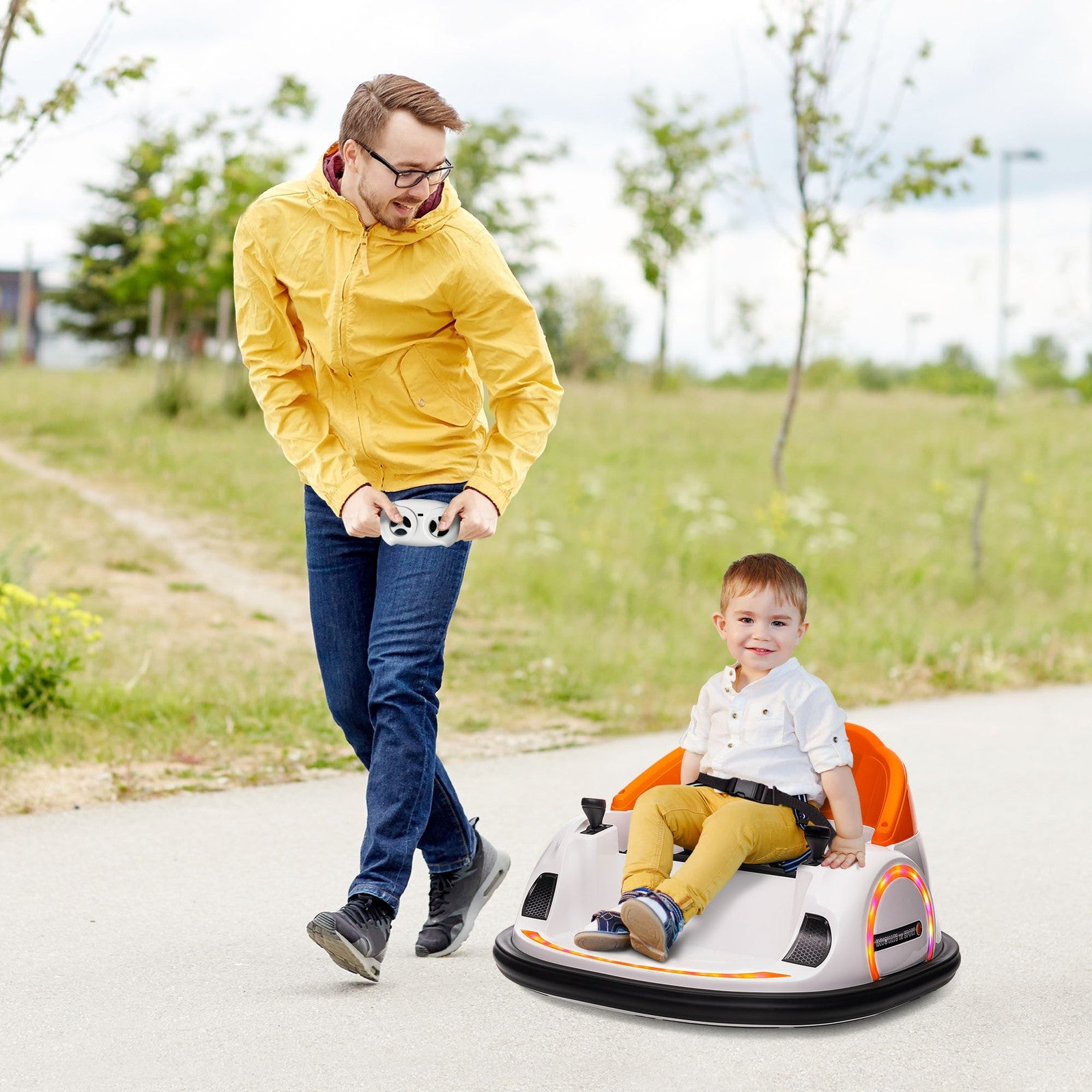 12V Electric Ride-On Bumper Car with Remote Control in Orange Trend Times 0