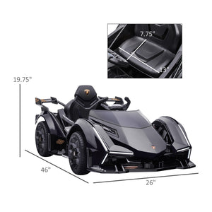 12V Electric Ride-On Car with Remote Control and Bluetooth, Black Trend Times 1