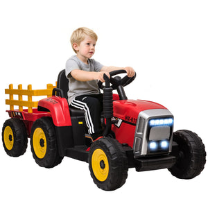 12V Red Electric Ride-On Tractor with Trailer and 25W Dual Motors Trend Times Variant 0