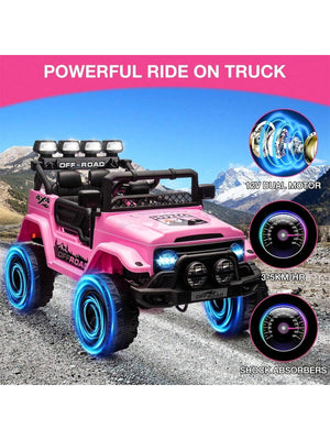 12V Electric Ride-On Truck for Kids with Remote Control, Spring Suspension, LED Lights, and Music Trend Times 3