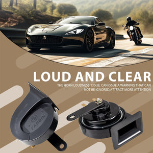12V Electric Snail Horn 130dB Waterproof for Motorcycle Car Truck Train Black Trend Times 2