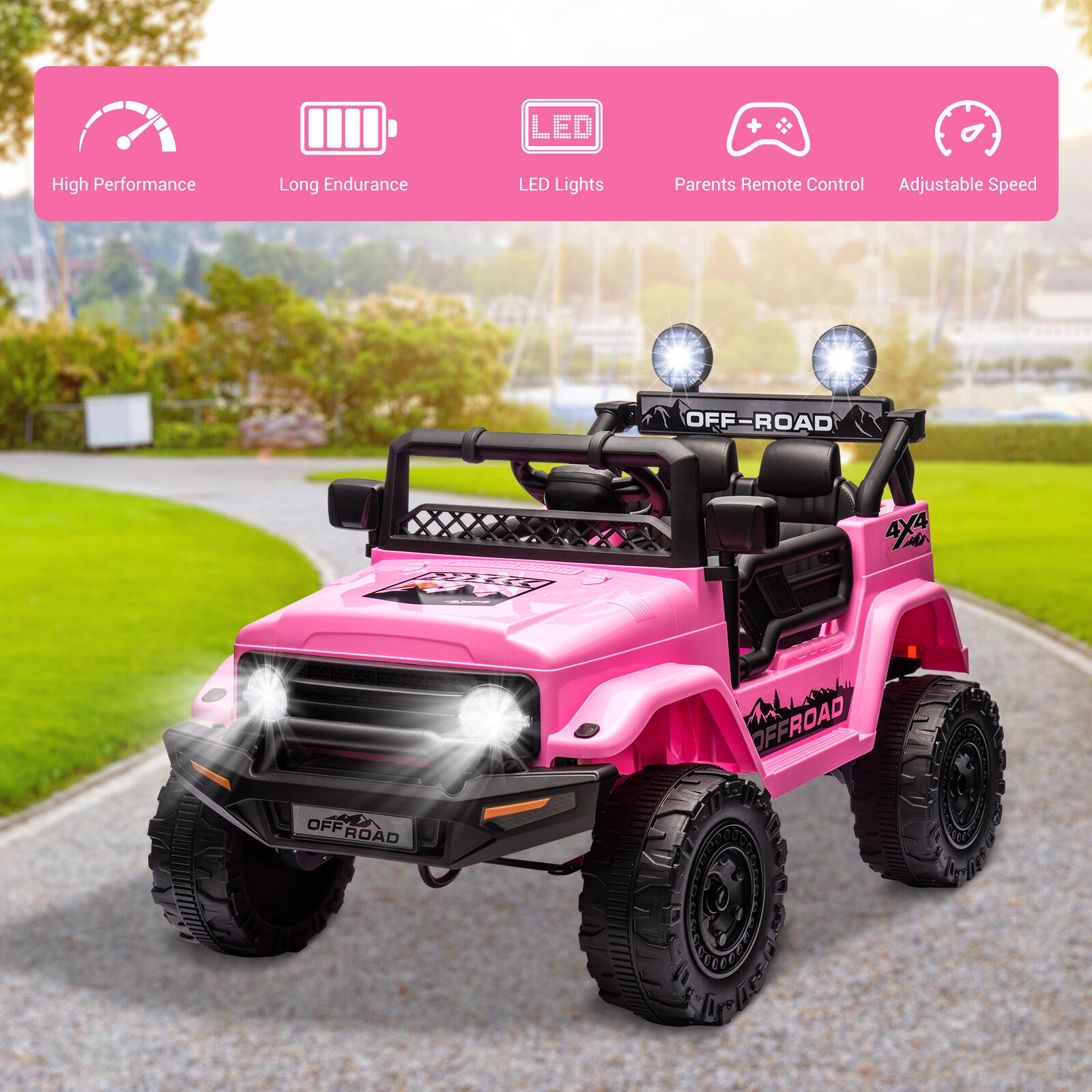 12V Electric 2-Seater Kids Ride-On Jeep Truck with Remote Control Trend Times 0