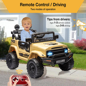 12V Electric Ride-On Truck for Kids with Remote Control, 3 Speeds, and Music Trend Times 2
