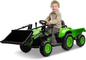 12V Remote Control 3-in-1 Ride-On Excavator Tractor Trailer Dozer Toy with Bucket Trend Times Variant 0