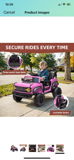 12V Electric Ford Bronco Raptor Ride-On Car for Kids Trend Times 4