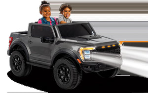 12V Ford F-150 Raptor Battery-Powered Ride-On Toy for Kids 3+ Carbonized Grey Trend Times Variant 0