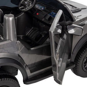 12V Ford F-150 Raptor Battery-Powered Ride-On Toy for Kids 3+ in Carbonized Grey Trend Times 5