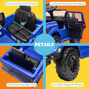 12V Ford F-150 Raptor Ride-On Truck with Remote Control, Lights, and Bluetooth Trend Times 4