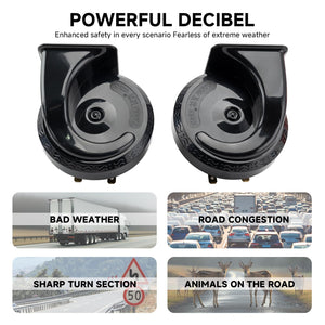 12V High Low Tone Super Loud Car Horn Kit with Relay Harness Waterproof Trend Times 2