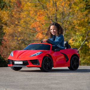 12V Battery-Powered Corvette Stingray Ride-On Car with Sounds for Kids Ages 3+ Trend Times 4
