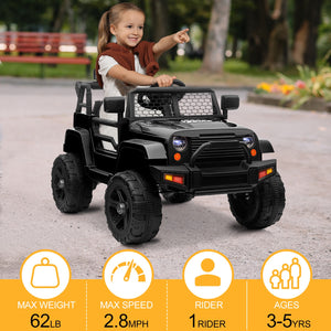 12V Kids Ride-On Jeep Car with Parent Remote Control, MP3 Input, LED Lights, and 3 Speed Settings Trend Times 2