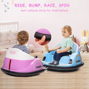 12V Kids Bumper Car with Remote Control, Battery Display, 360-Degree Spin, LED Lights, and Music Trend Times 3
