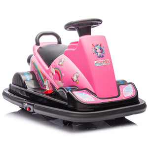 12V Kids Motor Bumper Car with 360-Degree Rotation, Collision-Activated Sound and Light Effects Trend Times 3