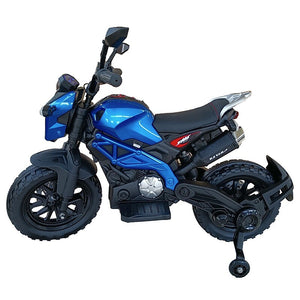 12V Kids Ride-On Motorcycle Toy with Training Wheels 1.8-3.2mph for Ages 3-6 Blue Trend Times 8