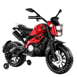 12V Red Ride-On Motorcycle with Training Wheels for Kids Ages 3-6, Speed 1.8-3.2 mph Trend Times 15