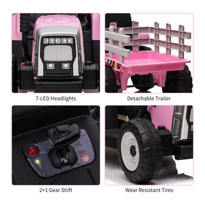 12V Electric Ride-On Tractor with Trailer and Remote Control for Kids Trend Times 21
