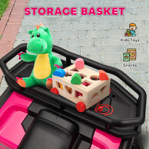 12V Kids 4-Wheeler ATV with Spring Suspension and Storage - Pink Trend Times 5