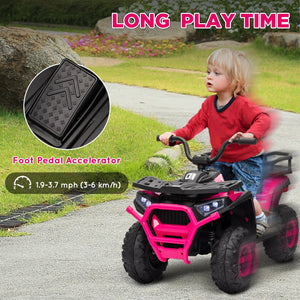 12V Kids 4-Wheeler ATV with Spring Suspension and Storage - Pink Trend Times 6