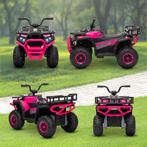 12V Kids 4-Wheeler ATV with Spring Suspension and Storage - Pink Trend Times 9