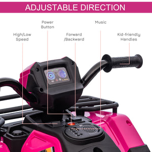 12V Battery-Powered Kids 4-Wheeler ATV for Ages 3-5 Pink Trend Times 5