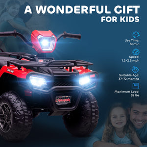 12V Battery Operated Kids 4-Wheeler ATV for Ages 3-5 Red Trend Times 9