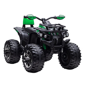 12V Kids ATV Quad Toy Car with Music and Headlights Green Trend Times 2