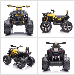 12V Kids Yellow ATV Quad Toy Car with Music and Headlights Trend Times 9