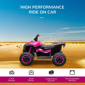 12V Kids Pink ATV Quad Car with Forward and Reverse Drive Trend Times 4