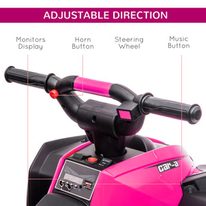 12V Kids Pink ATV Quad Car with Forward and Reverse Drive Trend Times 6
