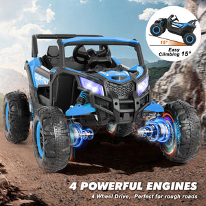 12V Blue Kids Electric Off-Road Ride-On UTV Vehicle with Music, LED Lights, and Remote Control Trend Times 3