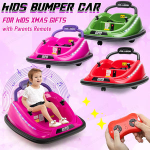 12V Kids Twin Motor Bumper Car with Parent Remote Control, Lights, and 360° Rotation Trend Times 8