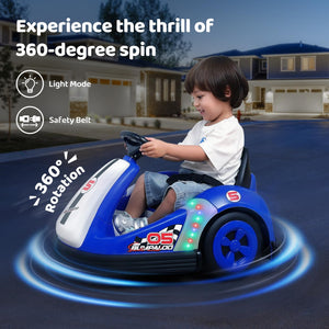 12V Kids Bumper Car with Large Wheels, 2.2 MPH Max Speed, Toddler Ride-On Car with Remote Control Trend Times 4