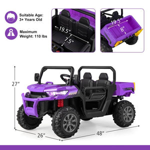 12V Electric Ride-On Dump Truck for Kids with 2 Seats, 4 Wheels, and Remote Control Trend Times 5