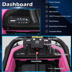 12V Pink Kids Electric Racing Truck with 2 Speeds, Remote Control, MP3, and Lights Trend Times 6