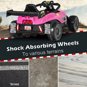 12V Pink Kids Electric Racing Truck with 2 Speeds, Remote Control, MP3, and Lights Trend Times 7