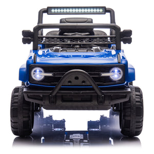 12V Kids 6-Wheel Electric Ride-On Jeep Truck with Remote, LED Lights, and Bluetooth - Blue Trend Times 11