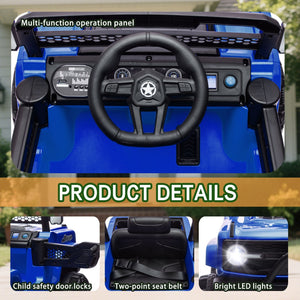 12V Kids 6-Wheel Electric Ride-On Jeep Truck with Remote, LED Lights, and Bluetooth - Blue Trend Times 6