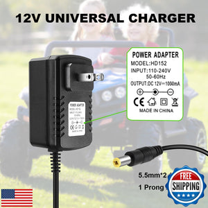12V Battery Charger for Kids Ride-On Toy Cars Compatible with Wrangler SU Models Trend Times 4