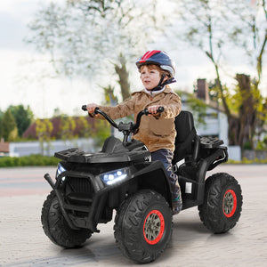 12V Kids Electric 4-Wheeler ATV Quad Ride-On Car with 2 Speeds MP3 and LED Lights Black Trend Times 3