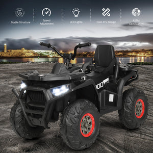 12V Kids Electric 4-Wheeler ATV Quad Ride-On Car with 2 Speeds MP3 and LED Lights Black Trend Times 5