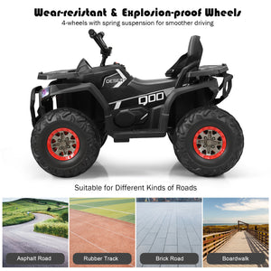 12V Kids Electric 4-Wheeler ATV Quad Ride-On Car with 2 Speeds MP3 and LED Lights Black Trend Times 6