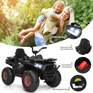12V Kids Electric 4-Wheeler ATV Quad Ride-On Car with 2 Speeds MP3 and LED Lights Black Trend Times 8